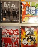 Joc PS3 Beatles Rockband + Band Hero + Disney Sing It High School Musical + Guitar Hero