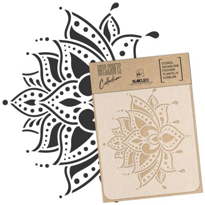Reutilizabil Șablon - Craft - Scrapbooking // FLOARE DE LOTUS INDIANĂ - A4 (21x30cm) foto