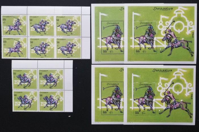 SOMALIA-POLO- 4 X3 Val.+4 ColitE**SOM 176A