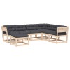 Set mobilier de gradina cu perne, 7 piese, lemn masiv de pin