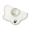 Baveta Tip Floare, Cyrax, din Bumbac, pentru Copii 0-12 Luni, Rezistenta la apa, 8 Straturi, Model Tricotat cu Panda, 26 x 29 cm, Alb