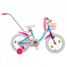 Bicicleta Copii Polar Unicorn - 14 Inch, Albastru-Roz foto