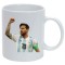 Cana alba personalizata &quot;Jucator fotbal Messi sarbatorind golul&quot;, INOVATIX&reg;. 330ml