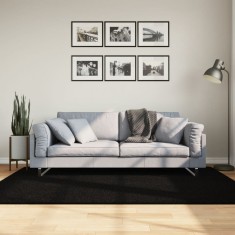 vidaXL Covor HUARTE, fir scurt, moale și lavabil, negru, 140x200 cm 375115