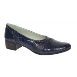 Pantofi dama comozi casual din piele naturala bleumarin croco P18LBLCR