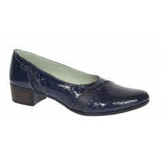 Pantofi dama comozi casual din piele naturala bleumarin croco P18LBLCR