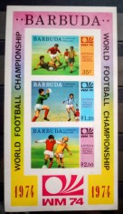 Barbuda 1974 sport fotbal Cupa Mondială Germania 74 bloc nedant. neștampilat