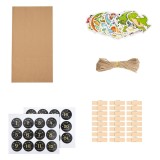 Cumpara ieftin Set 24 pungi cu stickere, cleme si ata, 13 x 8 x 22 cm, hartie, lemn, multicolor