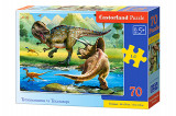 Puzzle 70 piese Tyrannosaurus vs Triceratops, castorland