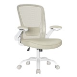 SONGMICS Scaun de birou ergonomic reglabil cu spatar mesh si suport lombar, maxim 120 kg, 64x64x107 cm, bej Household NewTrend