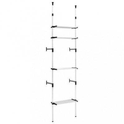 Sistem de sifonier telescopic cu rafturi, aluminiu foto