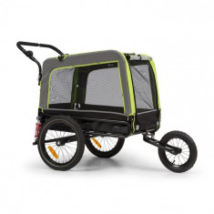 KLARFIT Husky Vario, 2-in-1, carucior pentru caini, bugina pentru caini, aproximativ 240L, 600D, Oxfort, verde foto