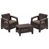 Cumpara ieftin Set de mobilier de grădină Corfu Weekend Set, culoare maro, cu perne taupe calde
