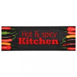 vidaXL Covoraș bucătărie, imprimeu Hot &amp; Spicy, 60x300 cm, lavabil
