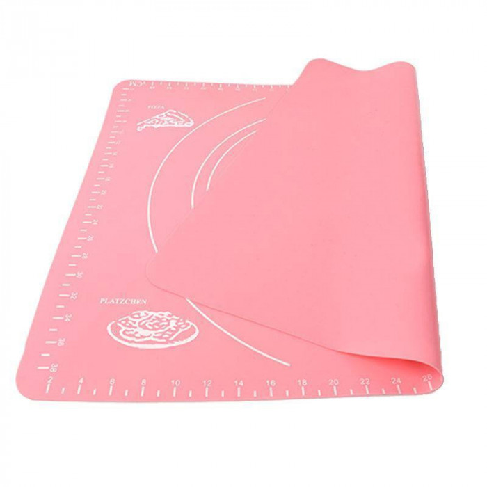 Covoras pentru aluat din silicon, foaie antiaderenta, 60x80 cm, Roz, 556COF