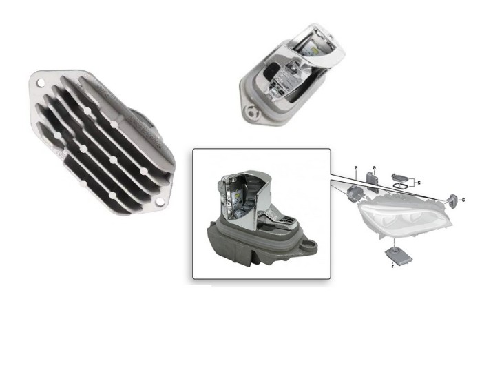 Modul LED BMW Seria 7 (F01/F02), 10.2008-01.2016, partea dreapta, LED; cu lumini pentru curbe,