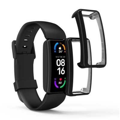 Set 2 Huse Kwmobile pentru Fitbit Inspire 3/Inspire 2/Ace 3, Silicon, Negru/Gri, 53870.04 foto