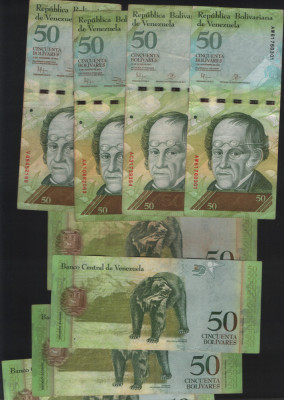 Venezuela 50 bolivari bolivares 2012/14/15 F-VF pret pe bucata foto