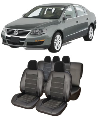 Set huse scaune Piele Alcantara compatibil Volkswagen Passat B6 2005-2010 foto