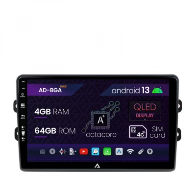 Navigatie Dacia Renault, Android 13, A-octacore 4GB RAM + 64GB ROM, 9 Inch AD-BGA9004+AD-BGRKIT383 foto