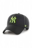 47 brand șapcă din amestec de l&acirc;nă MLB New York Yankees culoarea negru, cu imprimeu, B-MVPSP17WBP-BKAM