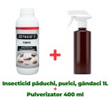 Insecticid concentrat păduchi, purici, g&acirc;ndaci, furnici, muște, ț&acirc;nțari Ectocid Forte T 1 L + Pulverizator 400ml
