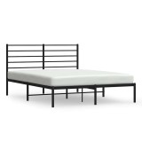 Cumpara ieftin Cadru de pat metalic cu tablie, negru, 140x200 cm