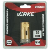 Carota diamantata pentru piatra, gresie si beton 30mm M14 V05130 Verke