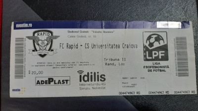Bilet Rapid -CS U Craiova foto