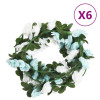 Ghirlande de flori artificiale, 6 buc. albastru si alb, 240 cm GartenMobel Dekor, vidaXL