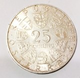 AUSTRIA 25 SCHILLING 1922-1972 ARGINT MICHAEL ZIEHRER STARE AUNC UNC