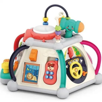 Jucarie educativa si interactiva pentru copii WePro Store, centru de activitati tip Piramida cu sunete si lumini, 15 activitati, Multicolor, 18 luni + foto