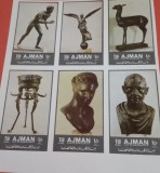 AJMAN, ARTA ANTICĂ - SERIE COMPLETĂ MNH IMPERF., Nestampilat