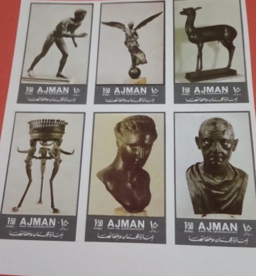 AJMAN, ARTA ANTICĂ - SERIE COMPLETĂ MNH IMPERF. foto