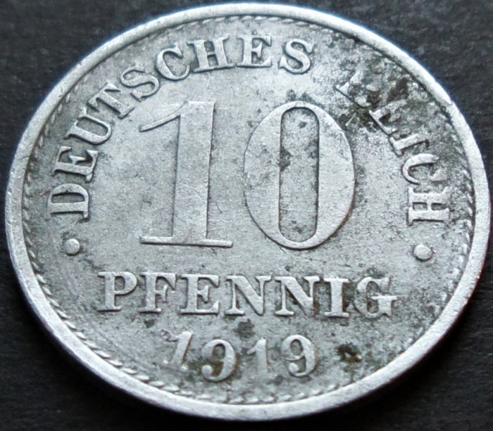 Moneda istorica 10 PFENNIG - GERMANIA, anul 1919 * cod 3309