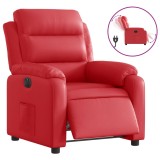 Cumpara ieftin Fotoliu rabatabil electric, rosu, piele ecologica