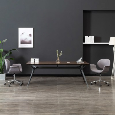 vidaXL Scaun de birou pivotant, gri, material textil foto