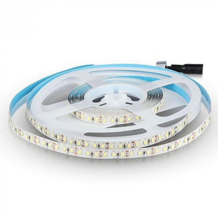 Banda LED SMD V-Tac, 12 W, 120 LED/M, 3000 K, IP20, 1200 lumeni, cip samsung, 5 metri