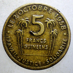 C.034 GUINEA GUINEEA AHMED SEKOU TOURE 5 FRANCI FRANCS GUINEENS 1959