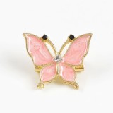 Brosa martisor fluture auriu cu aripi roz