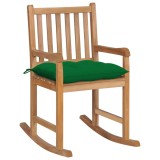 Scaun Balansoar vidaXL Lemn Tec, Verde, Cu Perne, Interior/Exterior, 58x92.5x106 cm