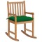 vidaXL Scaun balansoar cu perne verde, lemn masiv de tec 3062777