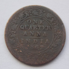 QUARTER ANNA 1862 INDIA BRITANICA