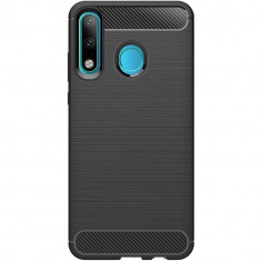 Husa Capac Spate Carbon Flexible Negru Huawei P30 Lite foto