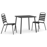 Cumpara ieftin Set de masa gradina, 3 piese, antracit, otel