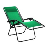 Cumpara ieftin Șezlong pliabil Deluxe verde cu pernă