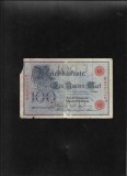 Bancnota Germania 100 Mark 1908, Seria 9581716, Stampila Rosie, Uzata - Colectie