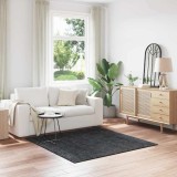 Covor Shaggy cu spate din latex gri &icirc;nchis 160x160 cm
