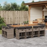 vidaXL Set mobilier de grădină cu perne, 13 piese, gri, poliratan 3211226