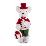 Figurina Soricel Baietel Craciun textil multicolor cm 12,5 x 15 x 30 H